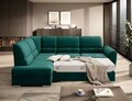 Coltar extensibil stanga 3 locuri ELTAP, LT-35NU, Siber, 270x186x93 cm, lemn/poliester, verde inchis