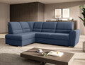 Coltar extensibil stanga 3 locuri ELTAP, LT-40GO, Siber, 270x186x93 cm, lemn/poliester, albastru inchis