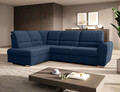 Coltar extensibil stanga 3 locuri ELTAP, LT-40LO, Siber, 270x186x93 cm, lemn/poliester, albastru inchis