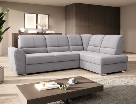 Coltar extensibil dreapta 3 locuri ELTAP, RT-04GO, Siber, 270x186x93 cm, lemn/poliester, gri deschis