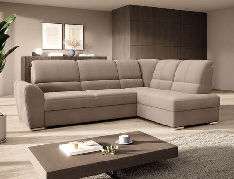 Coltar extensibil dreapta 3 locuri ELTAP, RT-20NU, Siber, 270x186x93 cm, lemn/poliester, maro deschis