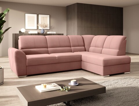 Coltar extensibil dreapta 3 locuri ELTAP, RT-24NU, Siber, 270x186x93 cm, lemn/poliester, roz