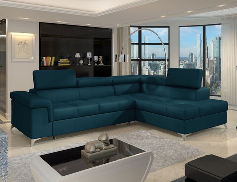 Coltar extensibil dreapta 4 locuri ELTAP, ERI-10, Eridano, 275x202x88 cm, lemn/poliester, albastru