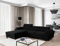 Coltar extensibil stanga 4 locuri ELTAP, Mari-16, Mariall, 288x200x92 cm, lemn/poliester, negru