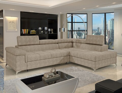 Coltar extensibil dreapta 4 locuri ELTAP, RT-18AMO, Eridano, 275x202x88 cm, lemn/poliester, bej