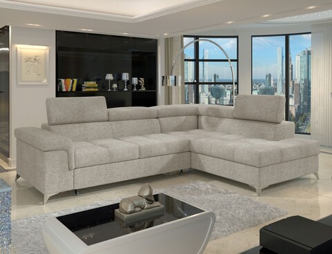 Coltar extensibil dreapta 4 locuri ELTAP, RT-18TOU, Eridano, 275x202x88 cm, lemn/poliester, bej inchis