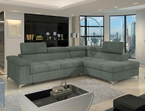 Coltar extensibil dreapta 4 locuri ELTAP, RT-100TOU, Eridano, 275x202x88 cm, lemn/poliester, verde inchis