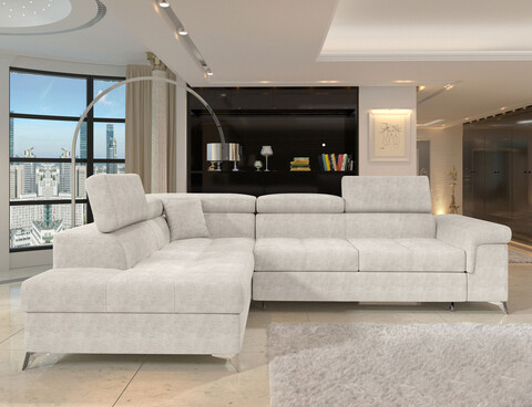 Coltar extensibil stanga 4 locuri ELTAP, LT-01AMO, Eridano, 275x202x88 cm, lemn/poliester, bej deschis