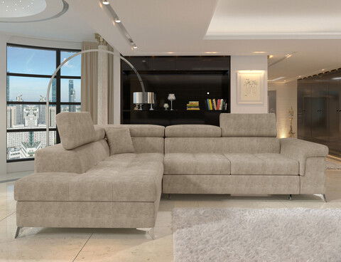 Coltar extensibil stanga 4 locuri ELTAP, LT-18AMO, Eridano, 275x202x88 cm, lemn/poliester, bej