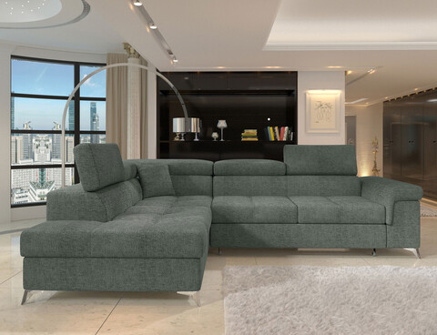 Coltar extensibil stanga 4 locuri ELTAP, LT-100TOU, Eridano, 275x202x88 cm, lemn/poliester, verde inchis