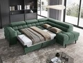 Coltar extensibil dreapta 5 locuri ELTAP, RT-35AMO, Ferucce, 276x200x93 cm, lemn/poliester, verde inchis
