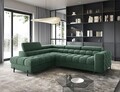 Coltar extensibil stanga 5 locuri ELTAP, LT-35AMO, Ferucce, 276x200x93 cm, lemn/poliester, verde inchis