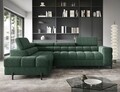 Coltar extensibil stanga 5 locuri ELTAP, LT-35AMO, Ferucce, 276x200x93 cm, lemn/poliester, verde inchis