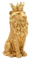 Figurina /sculptura decorativa King Leon, Mauro Ferretti, 30x42x74 cm, polirasina, auriu