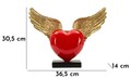 Figurina /sculptura decorativa Heart with Wings, Mauro Ferretti, 36.5x14x30.5 cm, polirasina, multicolor