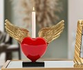 Figurina /sculptura decorativa Heart with Wings, Mauro Ferretti, 36.5x14x30.5 cm, polirasina, multicolor