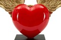 Figurina /sculptura decorativa Heart with Wings, Mauro Ferretti, 36.5x14x30.5 cm, polirasina, multicolor