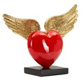 Figurina /sculptura decorativa Heart with Wings, Mauro Ferretti, 36.5x14x30.5 cm, polirasina, multicolor