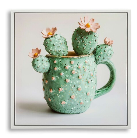 Tablou decorativ Cactus Jar -C, Mauro Ferretti, 40x40 cm, canvas/lemn de pin/plastic, multicolor