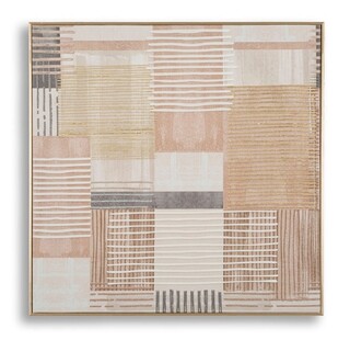 60x60 cm, Multicolor, Lines With Frame -B