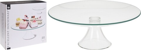 Platou pentru prajituri, 31x12 cm, sticla, transparent