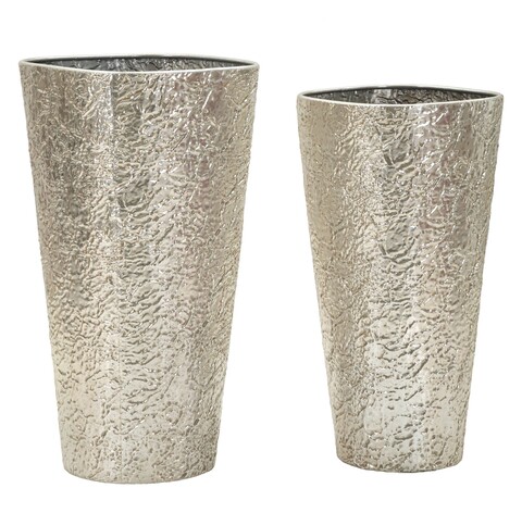 Set 2 ghivece Argelux, Mauro Ferretti, 41x80 cm, fier, argintiu