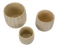 Set 3 ghivece Cachepot, Mauro Ferretti, 30.5x27 cm, ceramica, crem