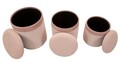 Set 3 taburete cu spatiu de depozitare Pink, Mauro Ferretti, 40.5x49.5 cm, MDF/poliester, roz