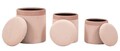 Set 3 taburete cu spatiu de depozitare Pink, Mauro Ferretti, 40.5x49.5 cm, MDF/poliester, roz
