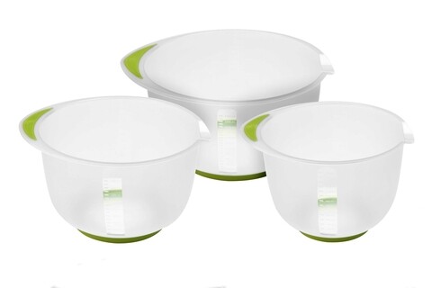 Set 3 boluri Excellent Houseware, 1.5 l/ 2 l/ 2.5 l, transparent, verde