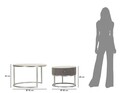 Set 2 masute de cafea Greys, Mauro Ferretti, 70x45 cm, 50x40 cm, lemn de pin/MDF/metal, gri/argintiu