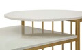 Masuta de cafea Ankara, Mauro Ferretti, 90x50x50 cm, fier/marmura, auriu/alb