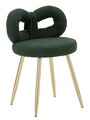 Scaunel Ilary Mini, Mauro Ferretti, 40x40x67 cm, MDF/fier/poliester, verde/auriu