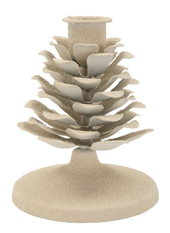 Suport lumanare Dune Pigna, Mauro Ferretti, 9.5x9.5x11.5 cm, fier, crem