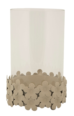 Suport lumanare Dune, Mauro Ferretti, 14x21 cm, fier/sticla, crem