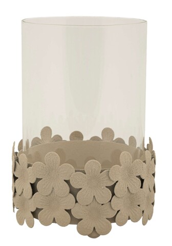 Suport lumanare Dune, Mauro Ferretti, 12x16 cm, fier/sticla, crem