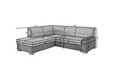 Coltar extensibil stanga 4 locuri ELTAP, BR06, Bergen, 247x214x83 cm, lemn/poliester, gri inchis/alb