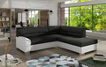 Coltar extensibil dreapta 4 locuri ELTAP, BR17, Bergen, 247x214x83 cm, lemn/poliester, negru/alb