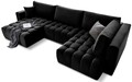 Coltar extensibil stanga 6 locuri ELTAP, LT-10LO, Bonito, 350x175x92 cm, lemn/poliester, negru