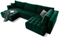 Coltar extensibil stanga 6 locuri ELTAP, LT-35LO, Bonito, 350x175x92 cm, lemn/poliester, verde inchis