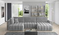 Coltar extensibil dreapta 6 locuri ELTAP, RT-04SO, Bonito, 350x175x92 cm, lemn/poliester, gri deschis