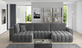 Coltar extensibil dreapta 6 locuri ELTAP, RT-06SO, Bonito, 350x175x92 cm, lemn/poliester, gri inchis