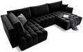 Coltar extensibil dreapta 6 locuri ELTAP, RT-10LO, Bonito, 350x175x92 cm, lemn/poliester, negru