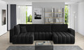 Coltar extensibil dreapta 6 locuri ELTAP, RT-10VE, Bonito, 350x175x92 cm, lemn/poliester, negru