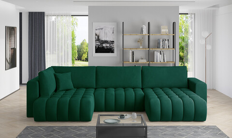 Coltar extensibil dreapta 6 locuri ELTAP, RT-35NU, Bonito, 350x175x92 cm, lemn/poliester, verde inchis