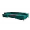Coltar extensibil stanga 5 locuri ELTAP, Edr-99, Eduardo, 337x205x88 cm, lemn/poliester, verde inchis