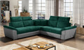 Coltar extensibil 5 locuri ELTAP, Fed-04, Federico, 266x266x102 cm, lemn/poliester, verde inchis/gri inchis