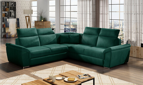 Coltar extensibil 5 locuri ELTAP, Fed-21, Federico, 266x266x102 cm, lemn/poliester, verde inchis