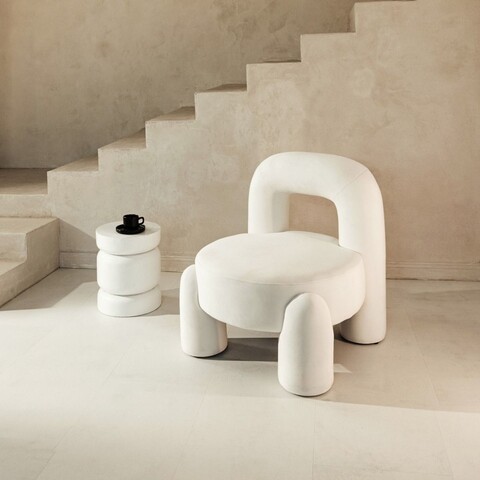 Fotoliu Viggo, Homla, 73x69x80 cm, MDF/poliester, ecru