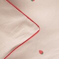 Lenjerie de pat dubla Fresas, Homla, 3 piese, 160x200 cm, bumbac, bej/rosu